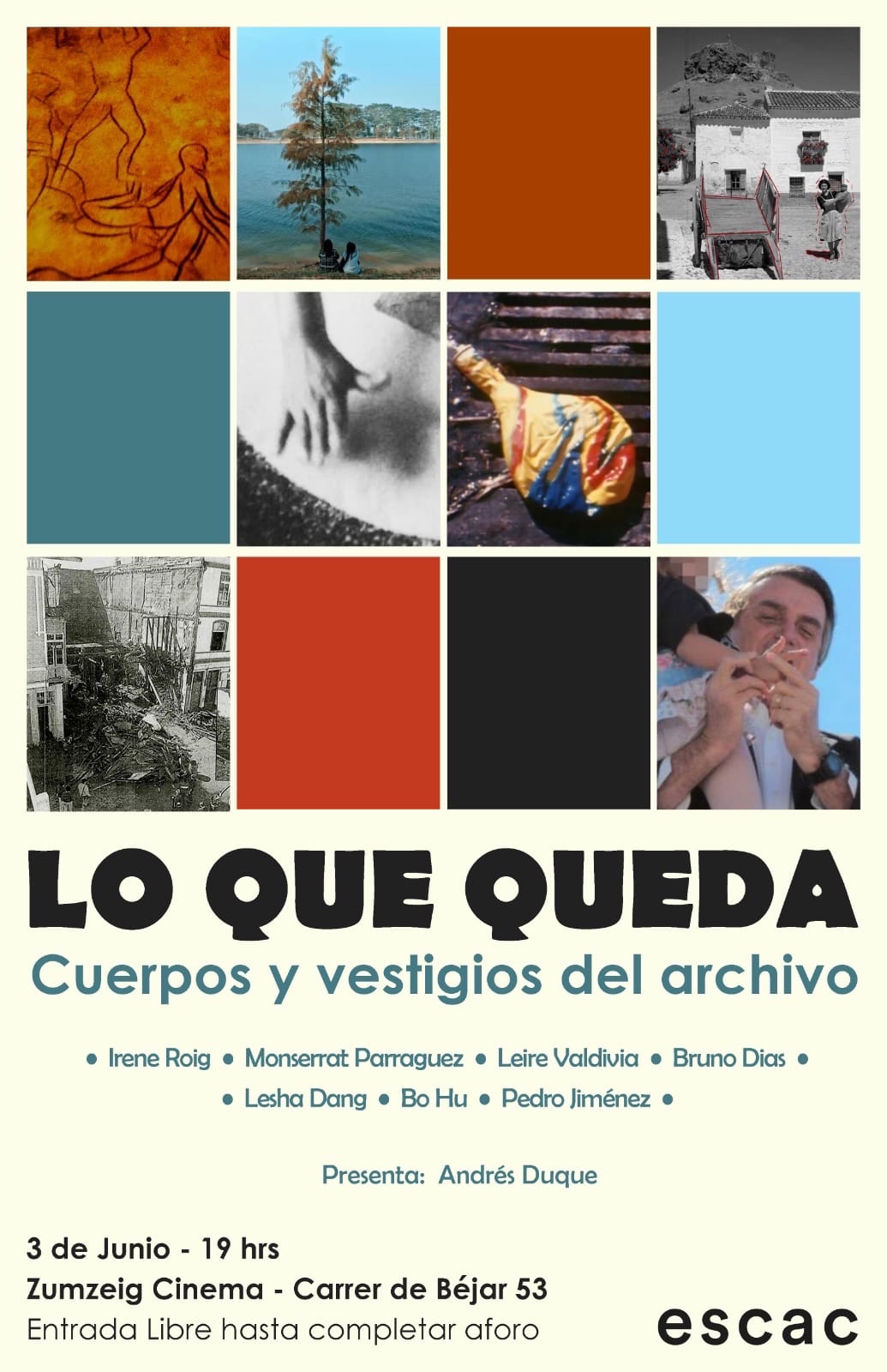 Cartel de la sesión en Cine Zumzeig